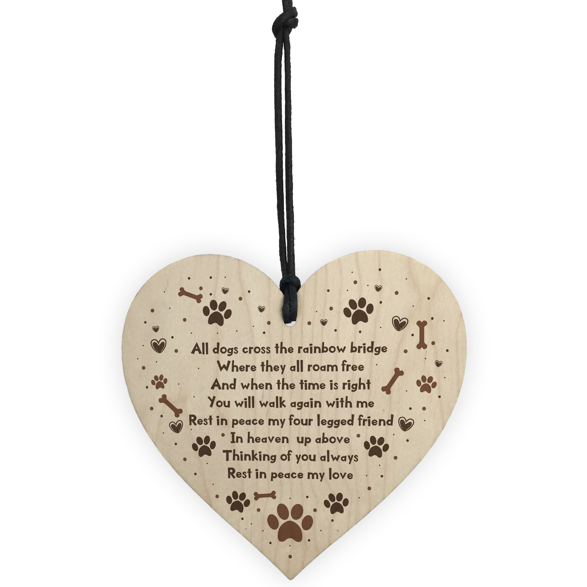 Download Handmade Pet Memorial Plaque For Dog Wooden Heart Memorial ...