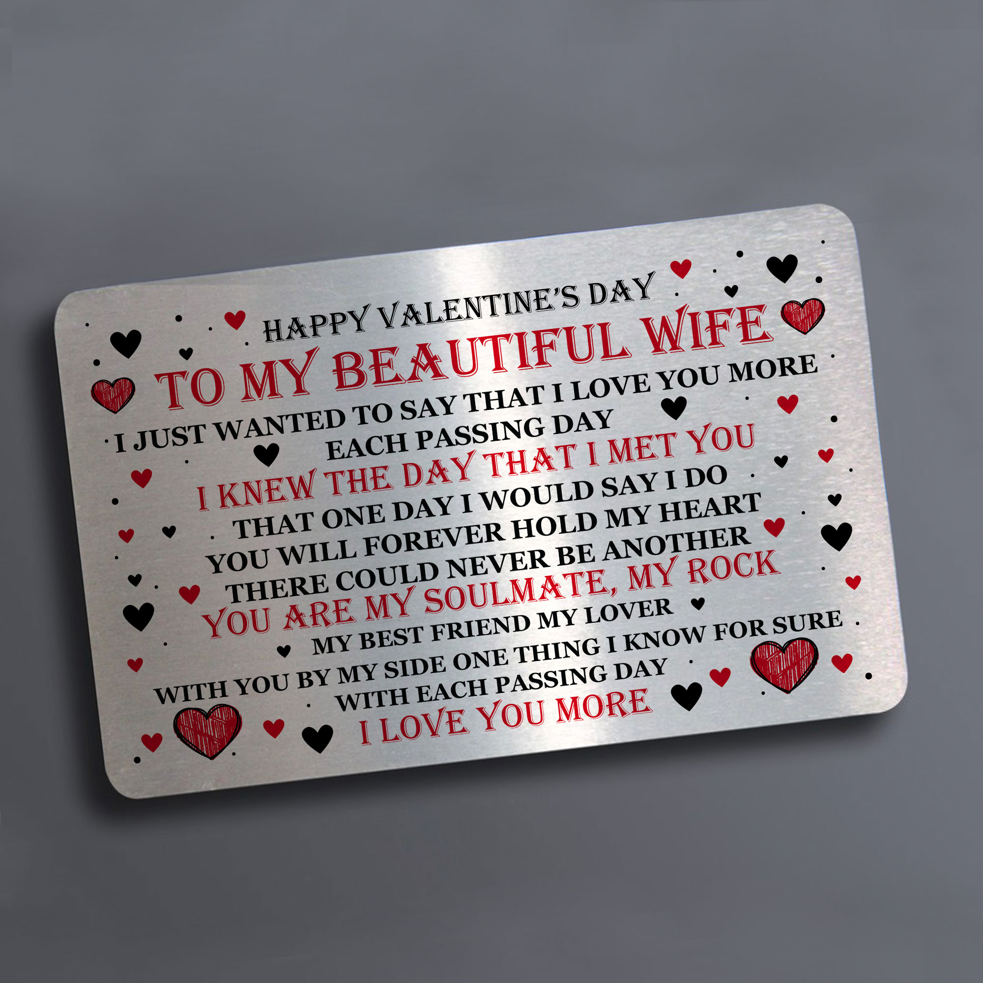 Valentines Day Gift For Husband or Wife Metal Wallet Card Gifts For Him