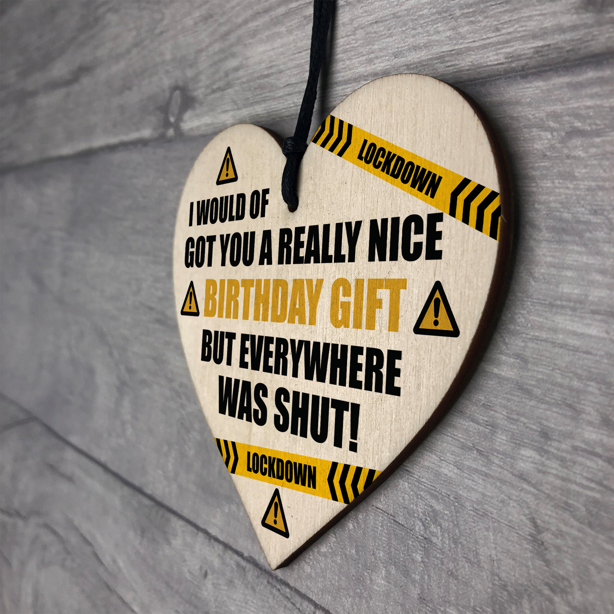 Funny Quarantine Isolation Birthday Gift Wooden Heart Dad ...