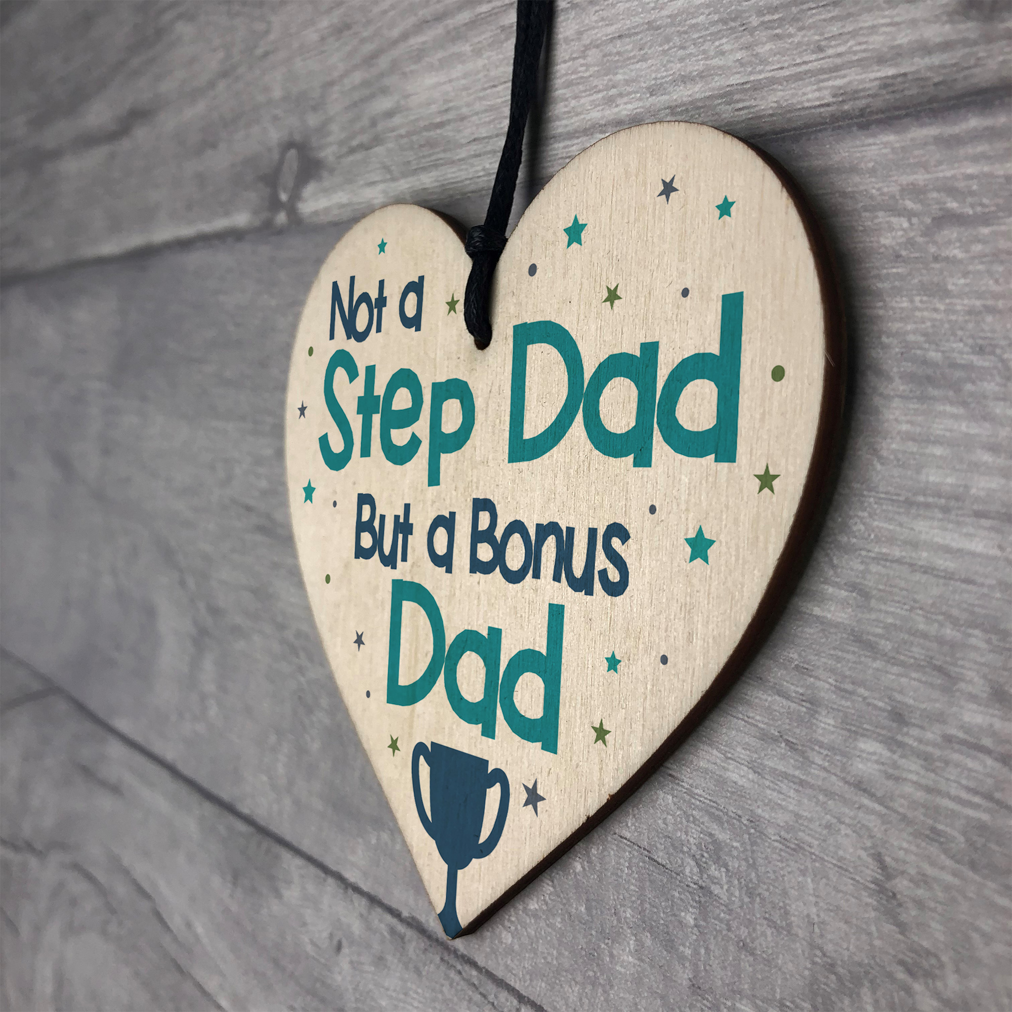 Novelty Gift For Step Dad Fathers Day Gifts For Step Dad Wooden Heart