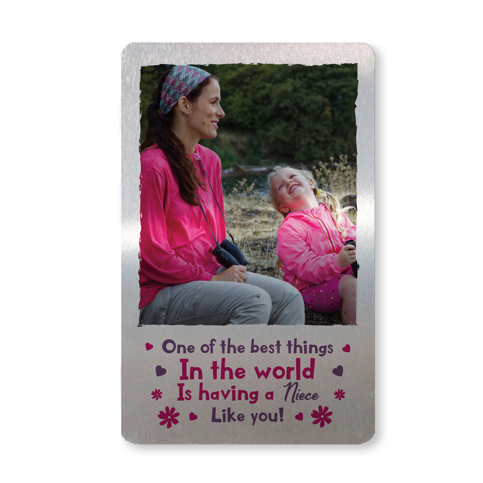 Personalised Metal Photo Card Gift For Niece Birthday Gift From Auntie