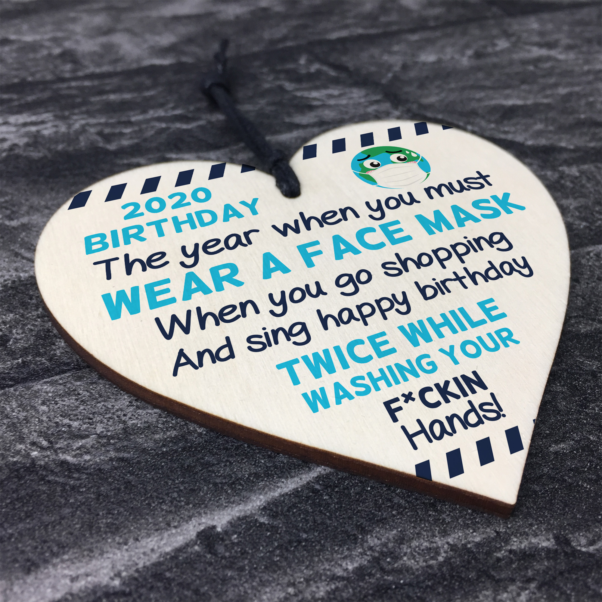 Funny Post Lockdown Birthday Gift Novelty Wooden Heart