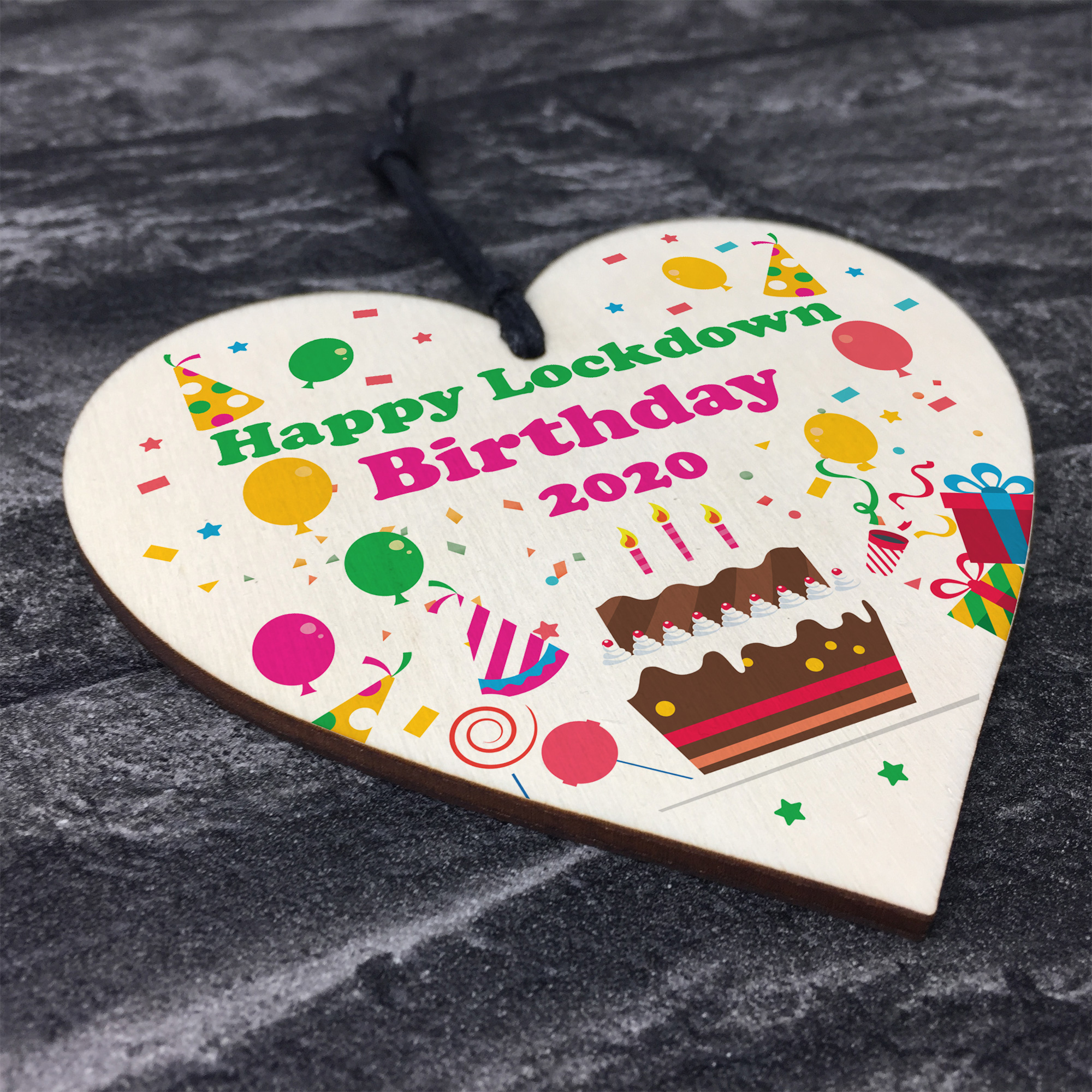 Happy Lockdown Birthday Gift For Him Her Wooden Heart ...