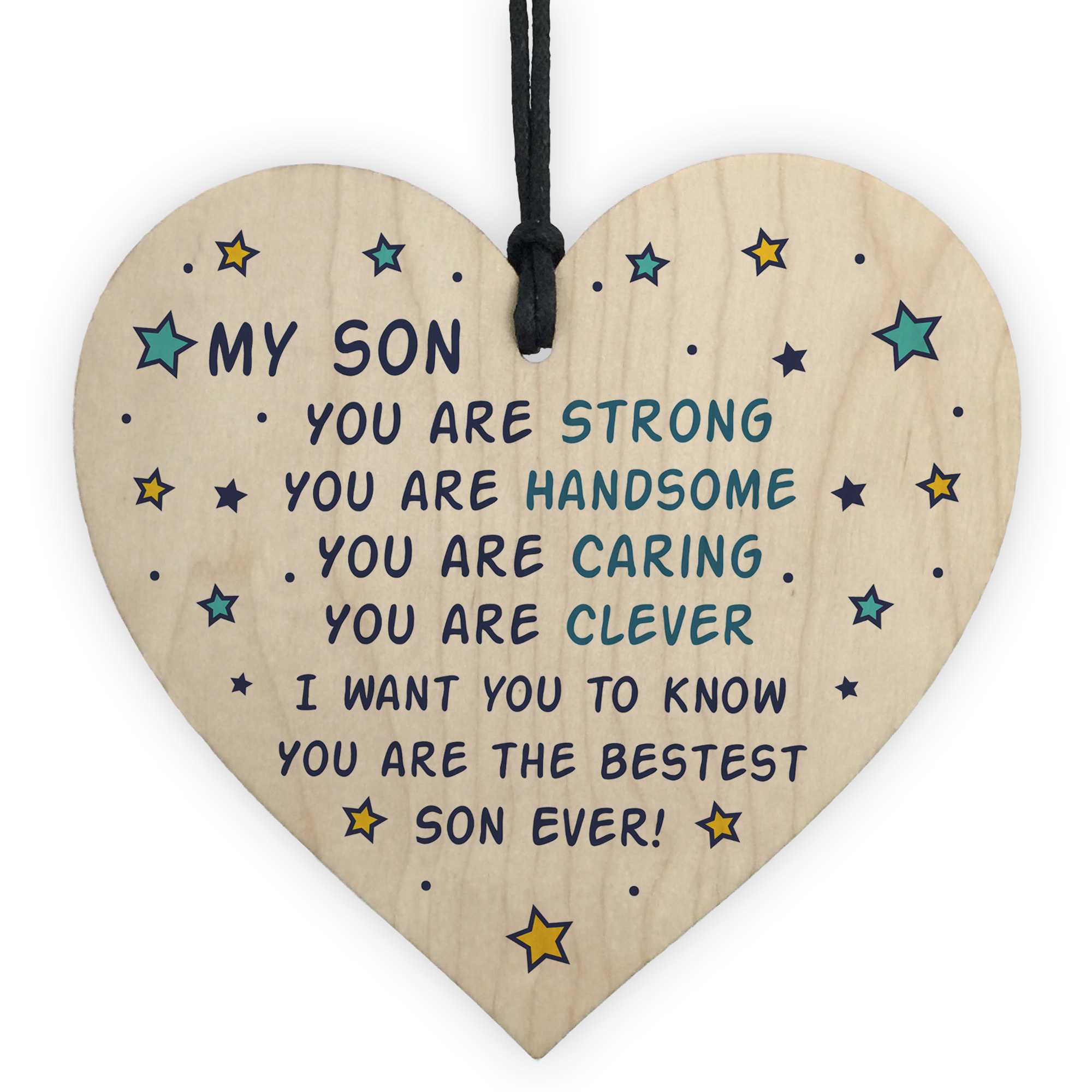 Novelty Son Gifts For Christmas Birthday Wooden Heart Keepsake Gift For Him | eBay