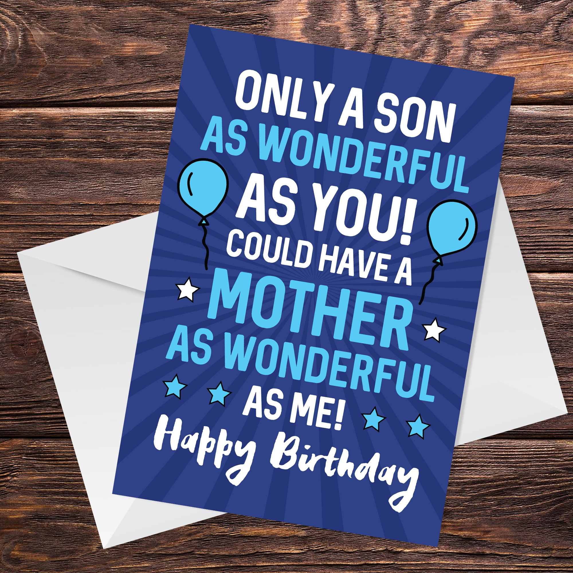 Birthday Card For Son Funny Humour Son Card From Mum Novelty Birthday ...