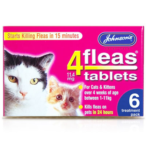 Johnsons 4Fleas Cats & Kittens Flea Tablets - 6 Treatments - Flea ...