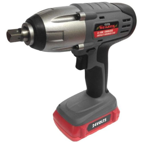 24v Li-Ion Cordless Impact Wrench Gun 1/2 Inch Drive + 2 Twin Lithium ...