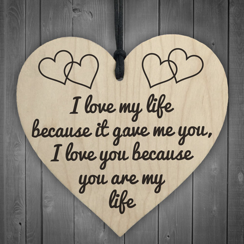 I Love You You Are My Life Wooden Hanging Heart Anniversary Valentines Gift Sign Ebay