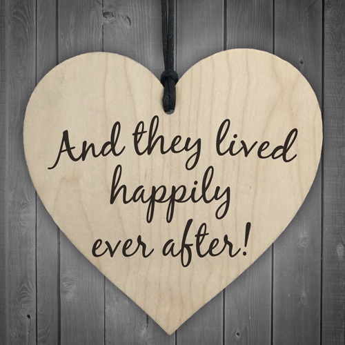 They Lived Happily Ever After Wooden Hanging Heart Plaque Love Wedding Gift Sign 5060293726211 Ebay